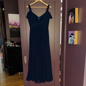 Lulu’s Navy Blue off shoulder gown